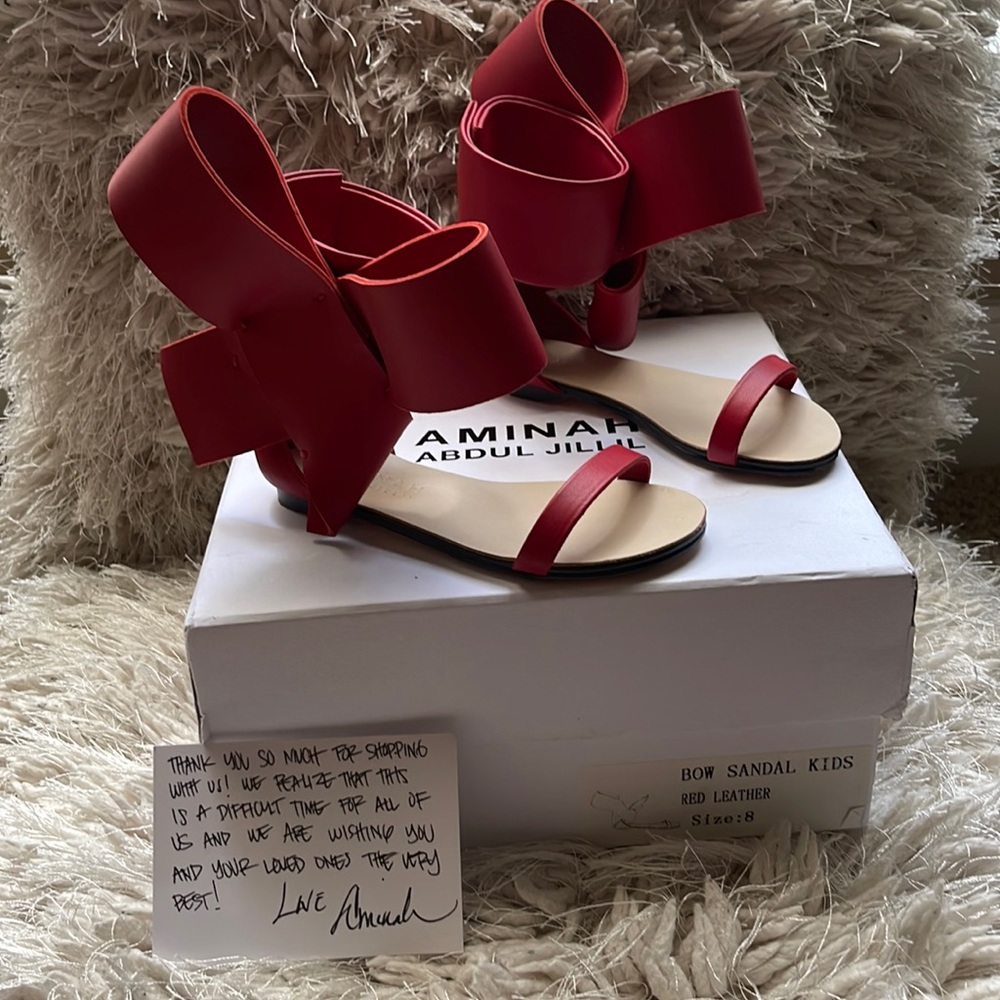 Aminah Abdul Jillil bow sandals